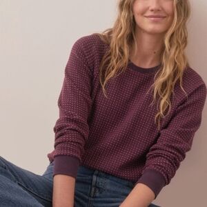 Marine Layer Women's Burgundy Polka Dot Sweater